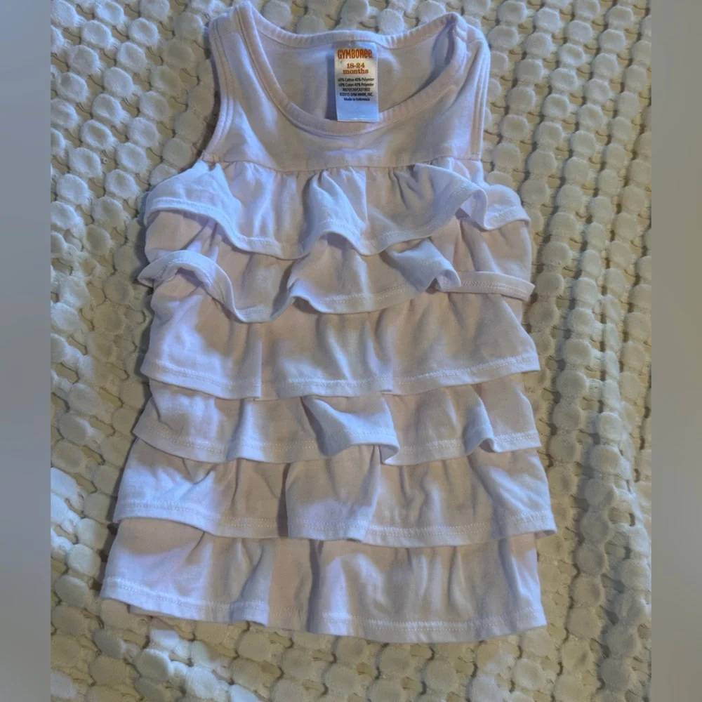 Gymboree 18-24m white ruffle‎ tank top